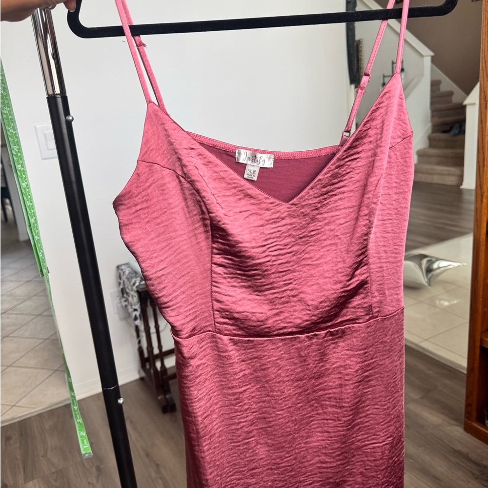 Justify Rose Satin Cocktail Dress